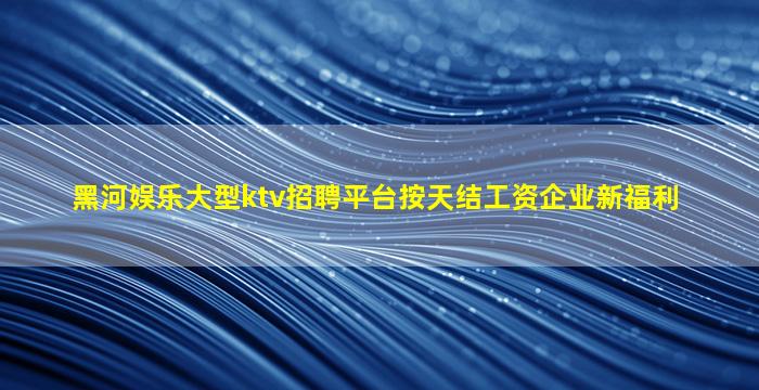 黑河娱乐大型ktv招聘平台按天结工资企业新福利
